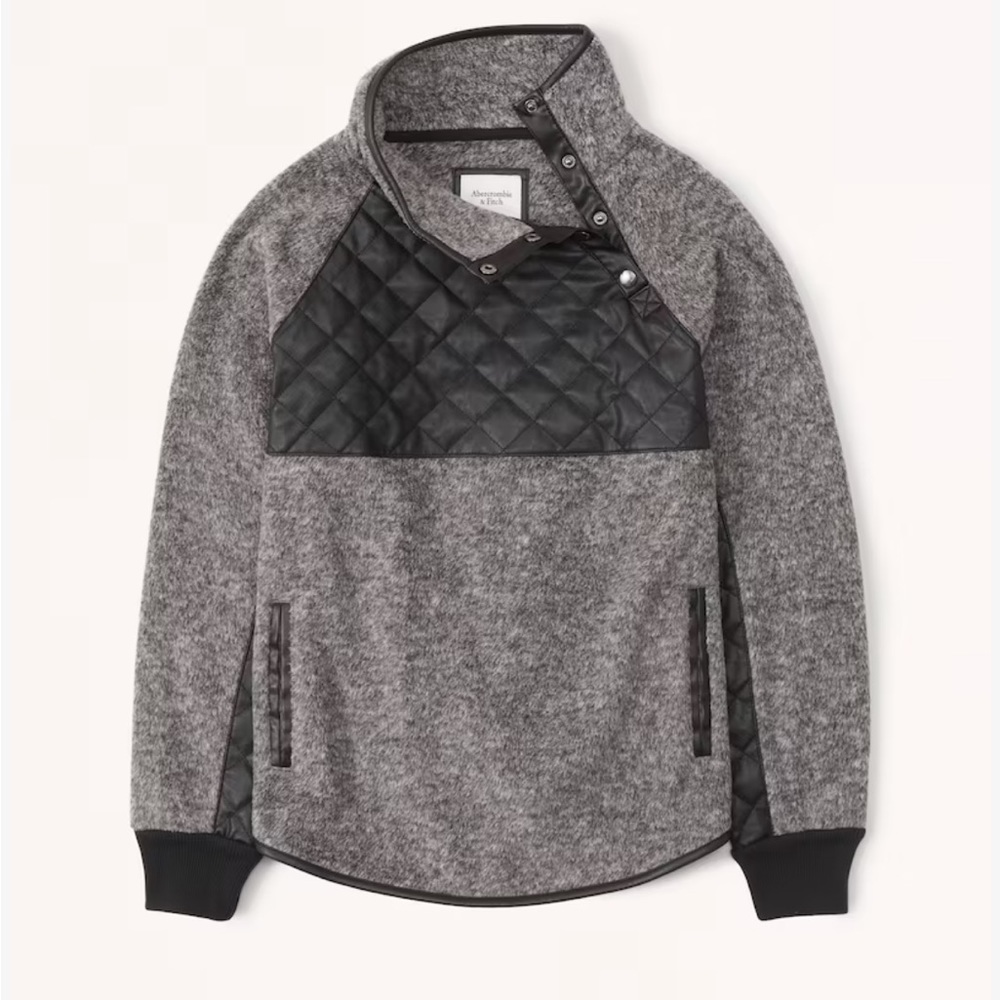 Abercrombie & Fitch Asymmetrical Snap Up Fleece